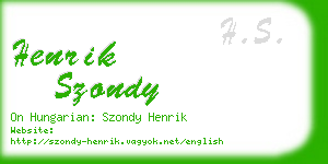 henrik szondy business card